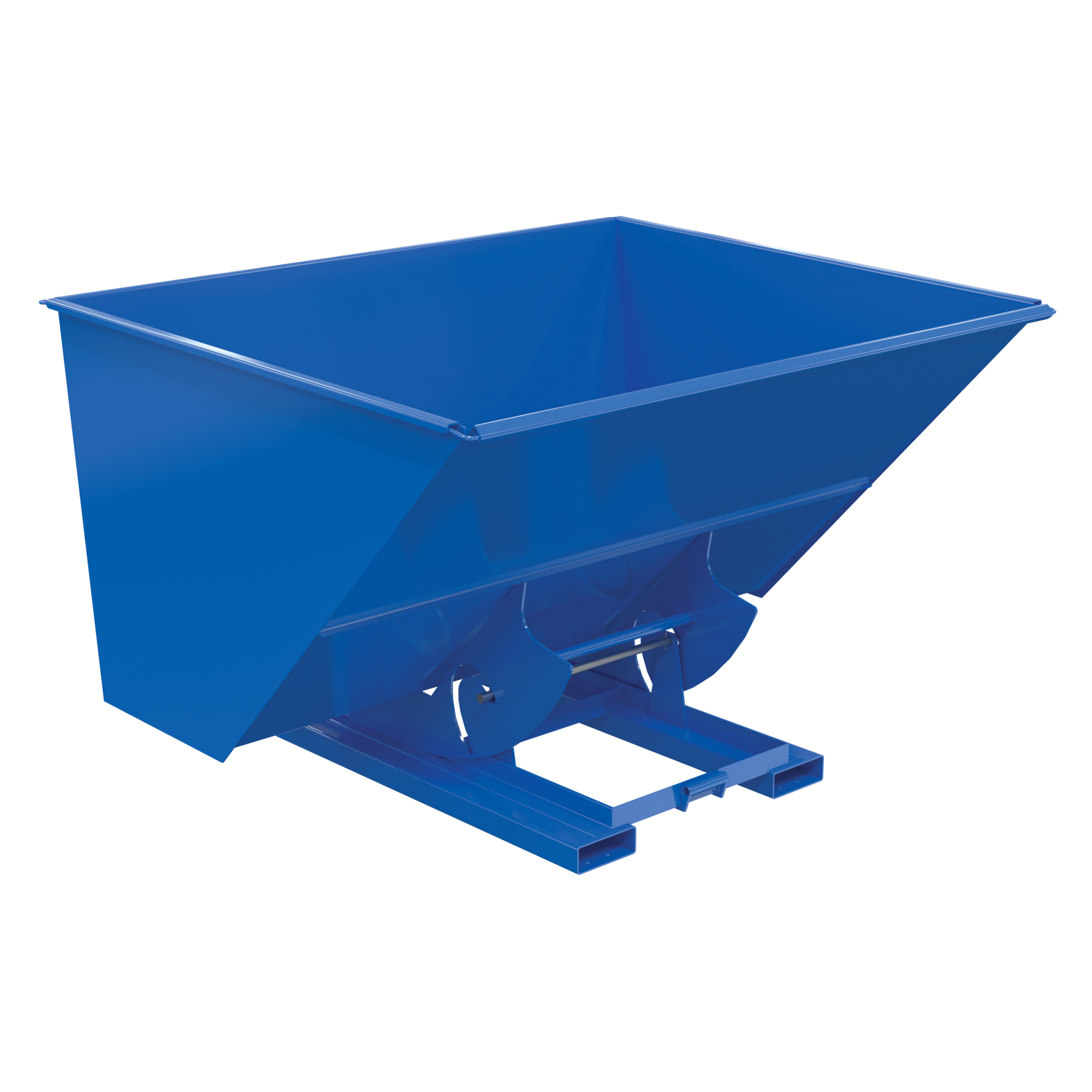 Vestil No Bump and Dump Hopper - 3 Cubic Yards, 6000-Lb. Capacity, Blue, Model# D-300-HD-NB